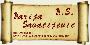 Marija Savatijević vizit kartica